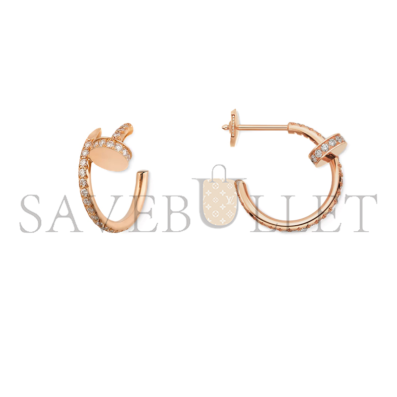 CARTIER JUSTE UN CLOU HOOP EARRINGS, SMALL MODEL, PAVED B8301429 CARTIER JUSTE UN CLOU HOOP EARRINGS, SMALL MODEL, PAVED B8301429
